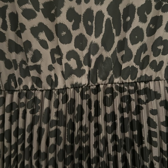 All Saints pleated slip dress. Cheetah print. Grey/ black. Worn1x - Picture 3 of 4